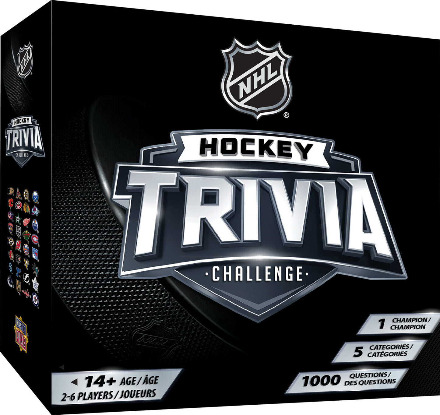 NHL Hockey Trivia Game by MasterPieces with 1000 questions, game board and cards for ages 12+ hockey fans