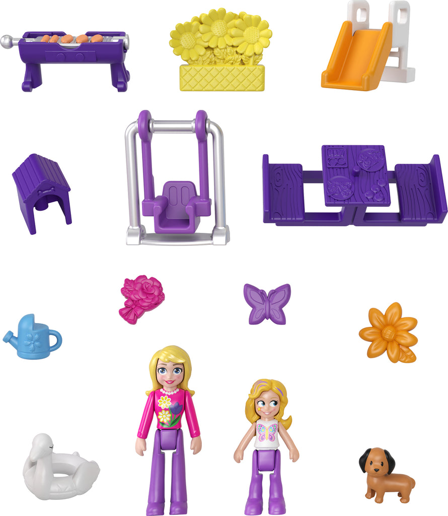 Polly Pocket butterfly compact with micro doll and butterfly garden theme with hidden surprises