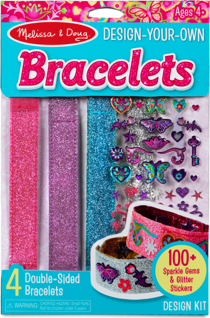 Melissa & Doug Design-Your-Own Bracelets craft kit with blank bracelets and decorating supplies