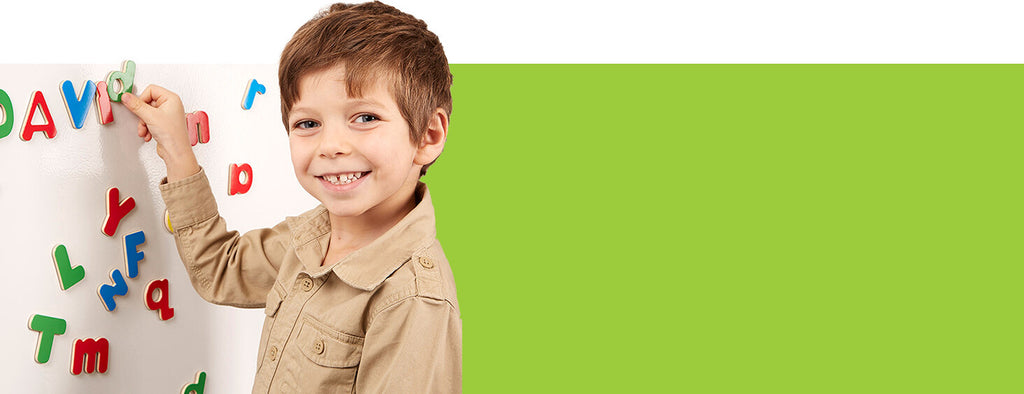 Wooden Letter Alphabet Magnets set with uppercase and lowercase letters for learning