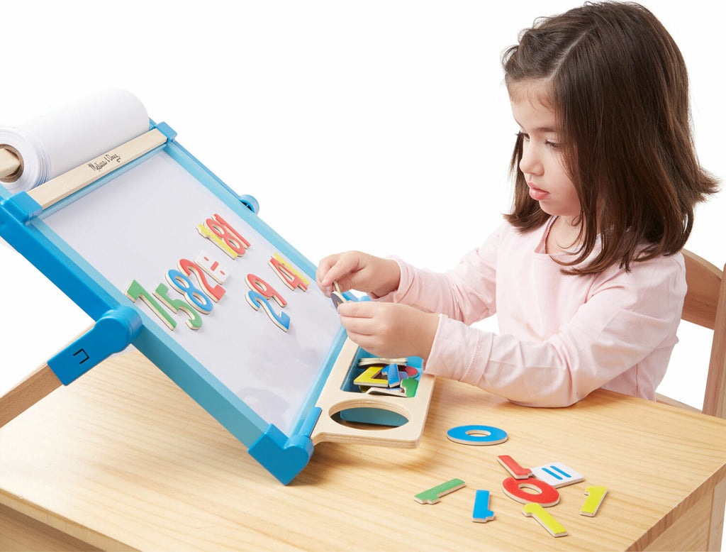 Magnetic Wooden Numbers set with colorful wooden numerals 0-20 and math signs in wooden storage case for educational learning