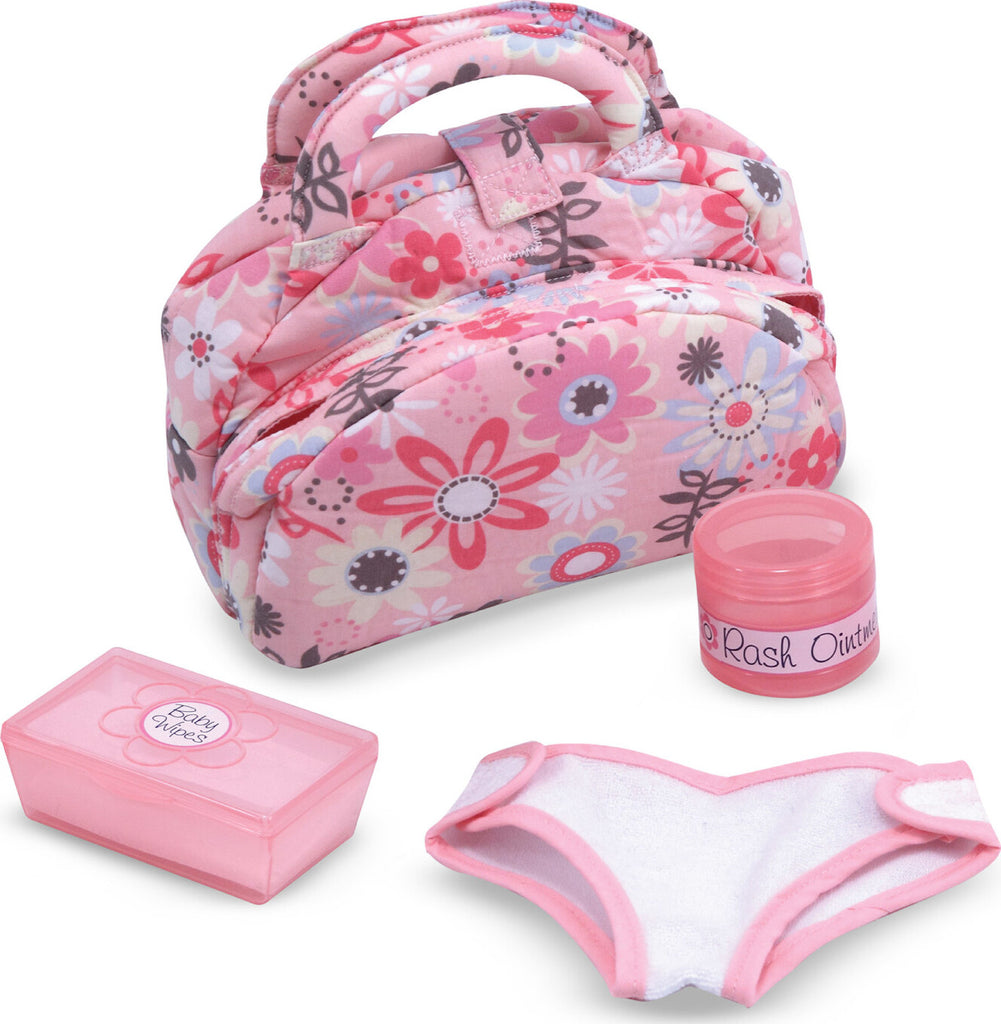 Melissa & Doug Mine to Love diaper bag set with doll care accessories and realistic baby items