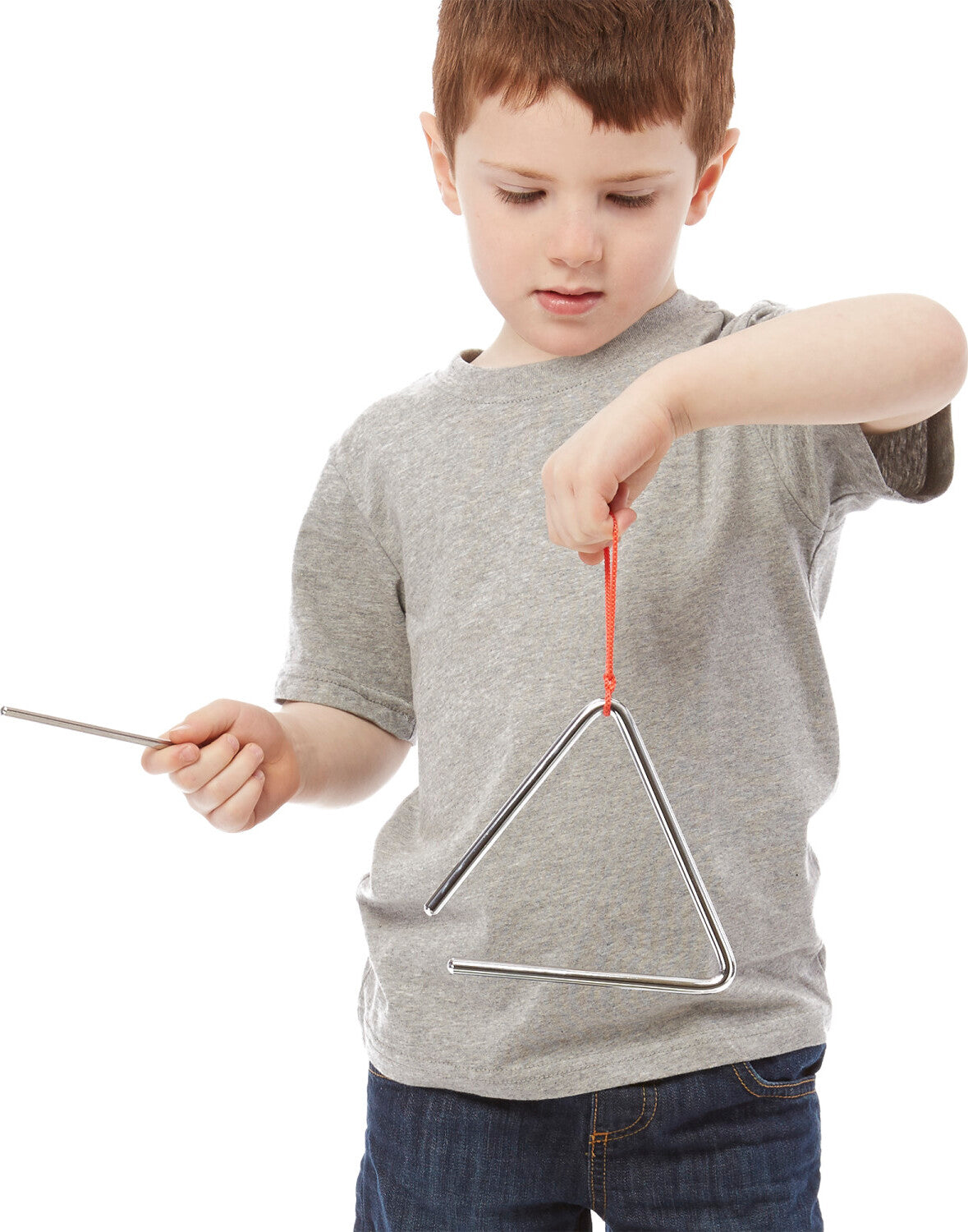 Band-in-a-Box musical instrument set with tambourine, cymbals, maracas, clacker, tone blocks and triangle for preschoolers