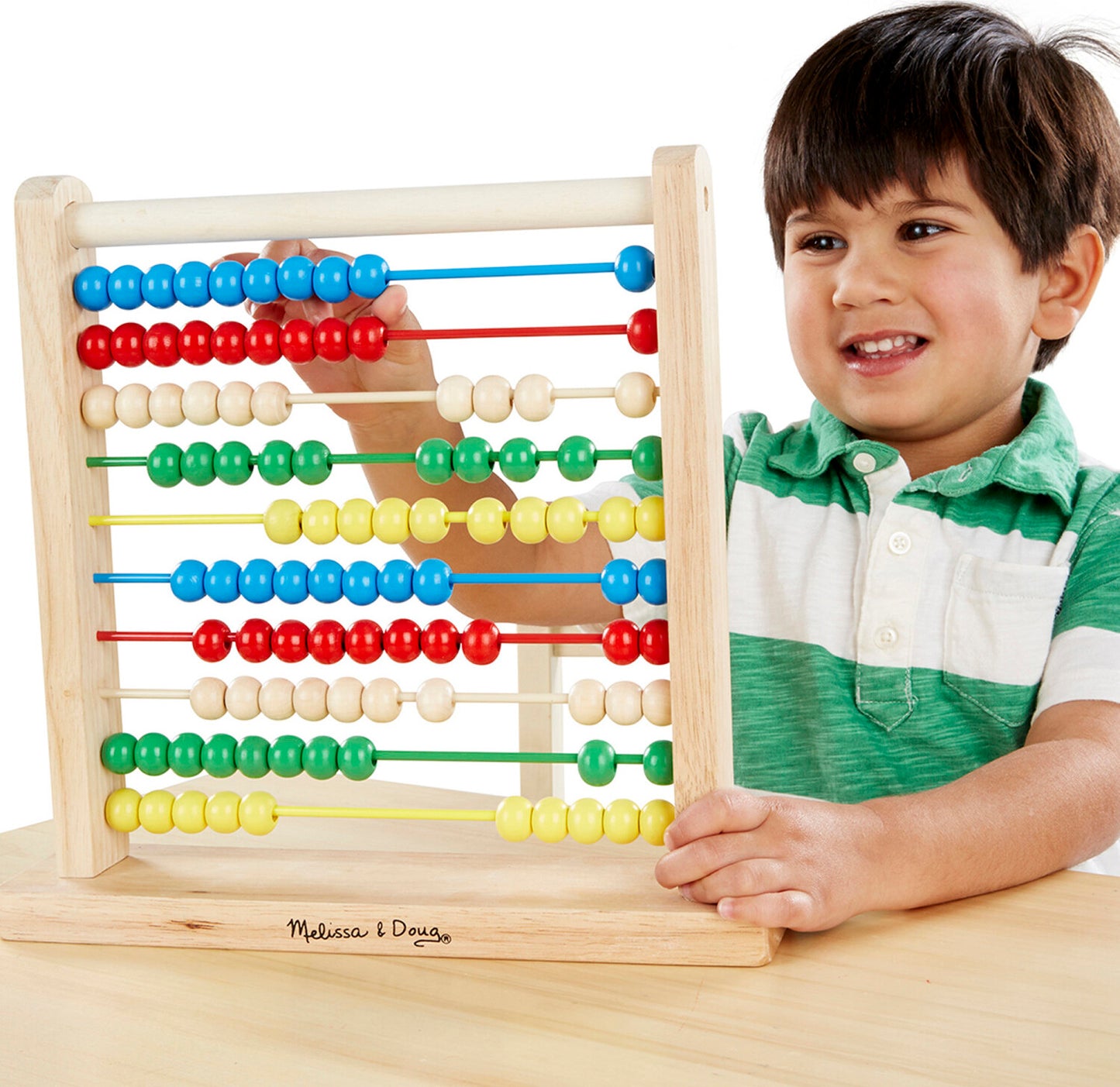 Abacus Classic Wooden Toy with colorful beads for counting and early math learning