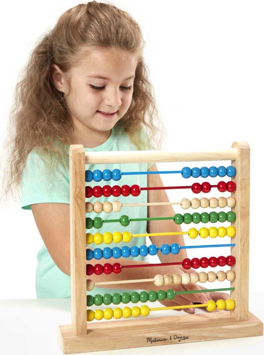 Abacus Classic Wooden Toy with colorful beads for counting and early math learning