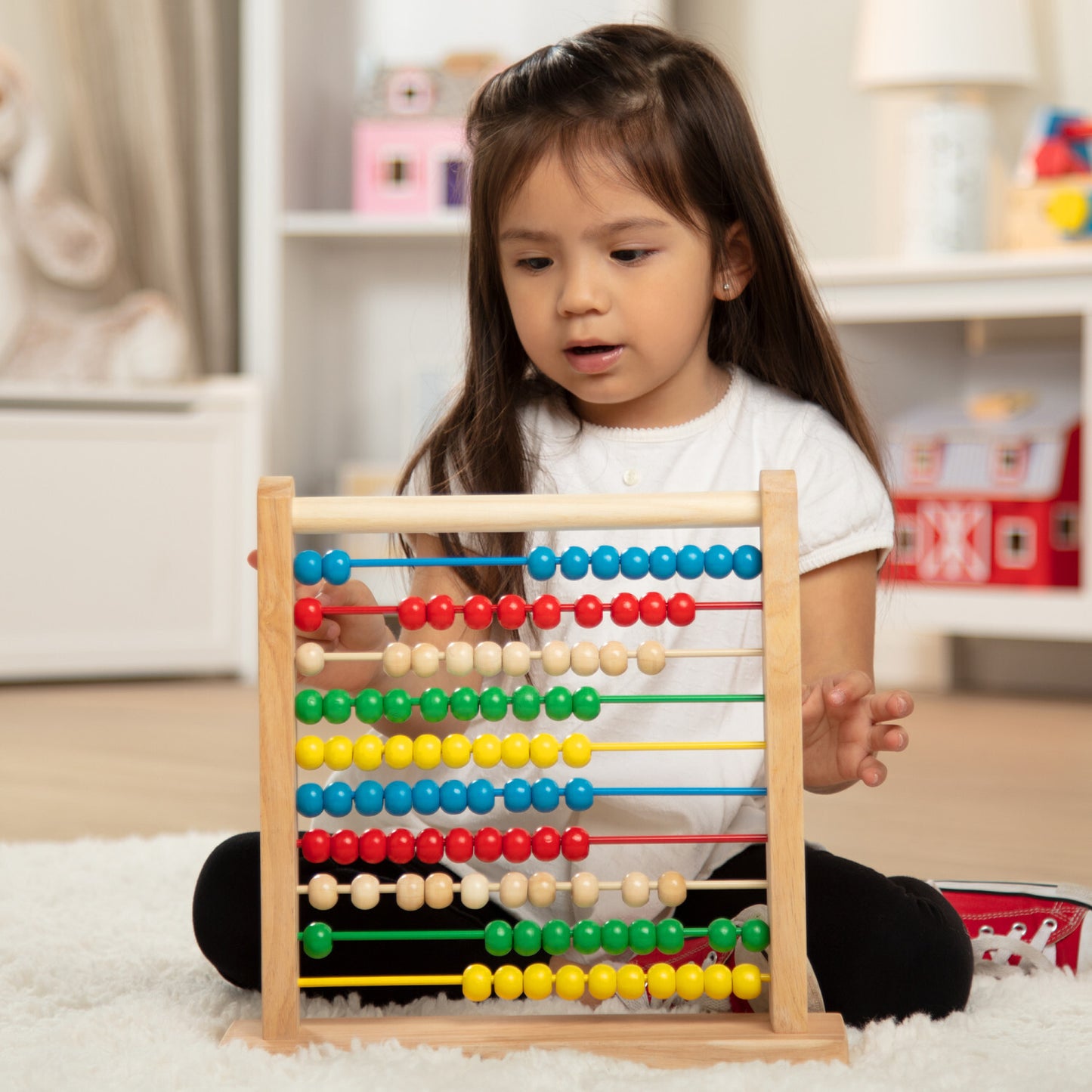 Abacus Classic Wooden Toy with colorful beads for counting and early math learning