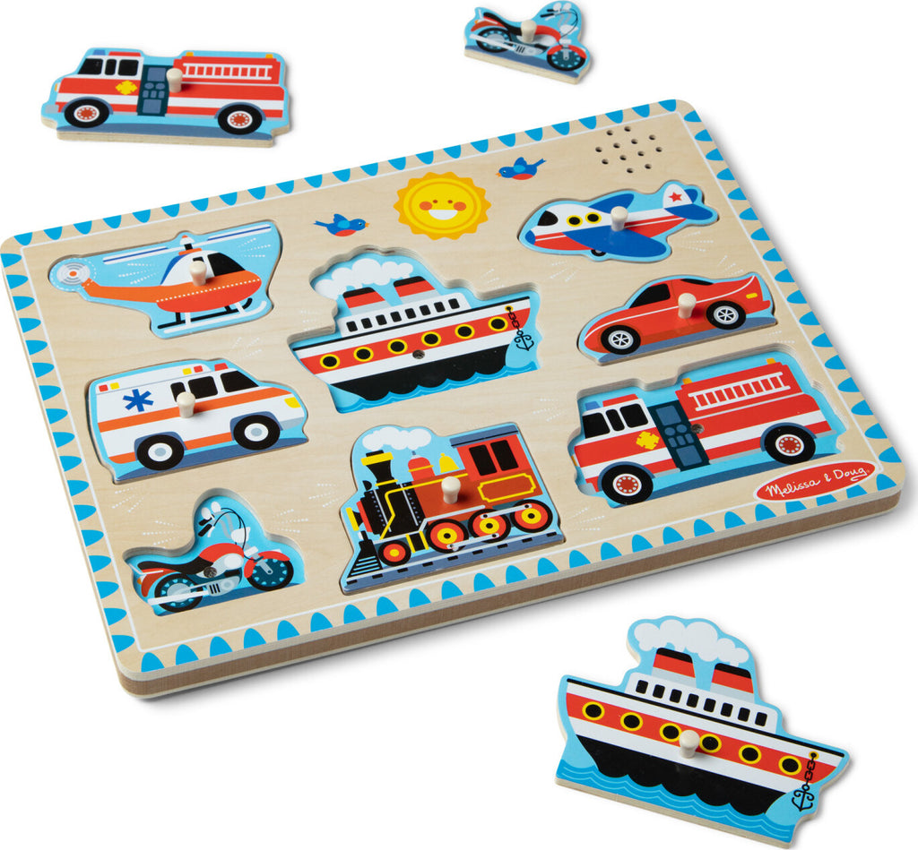 Vehicles Sound Puzzle 8 pieces with realistic vehicle sounds for each piece