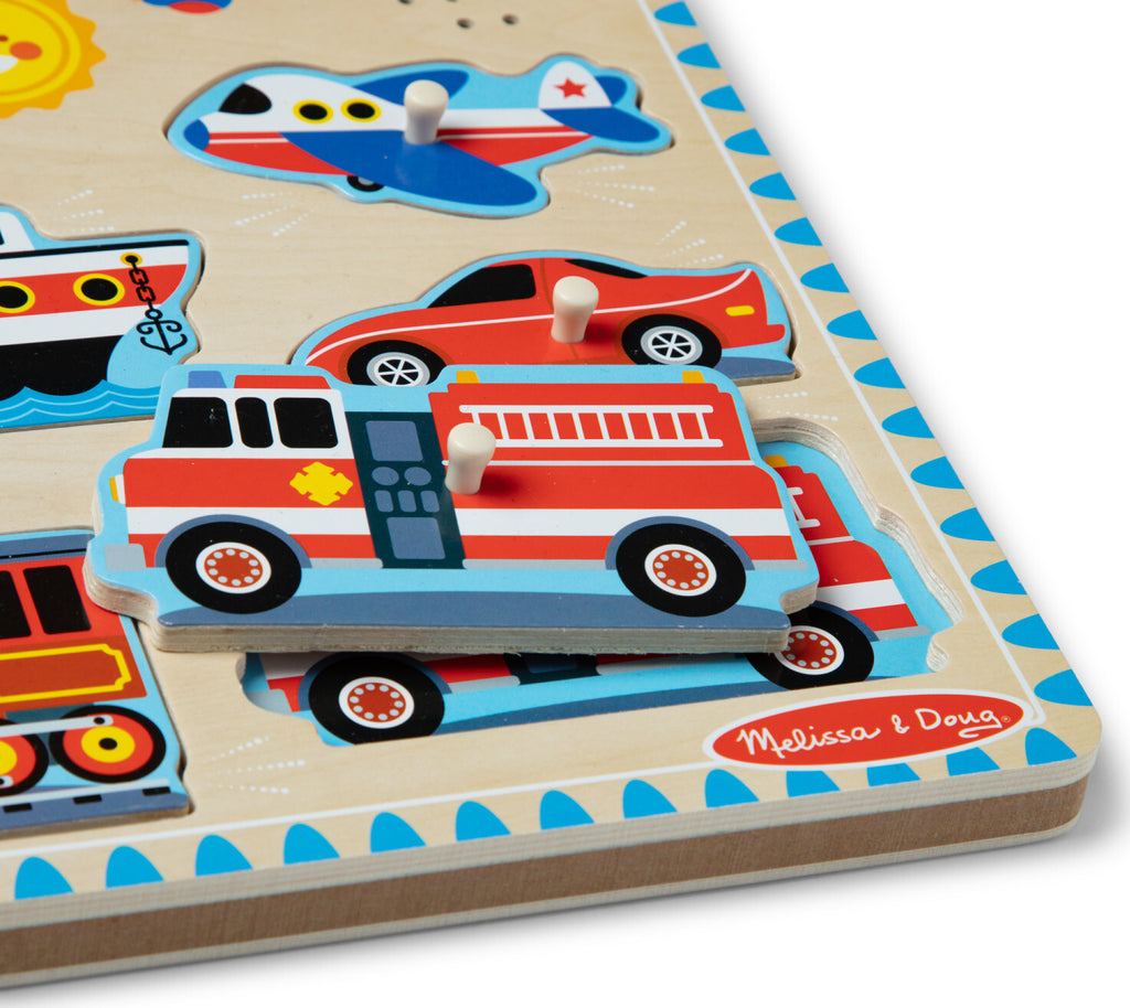 Vehicles Sound Puzzle 8 pieces with realistic vehicle sounds for each piece