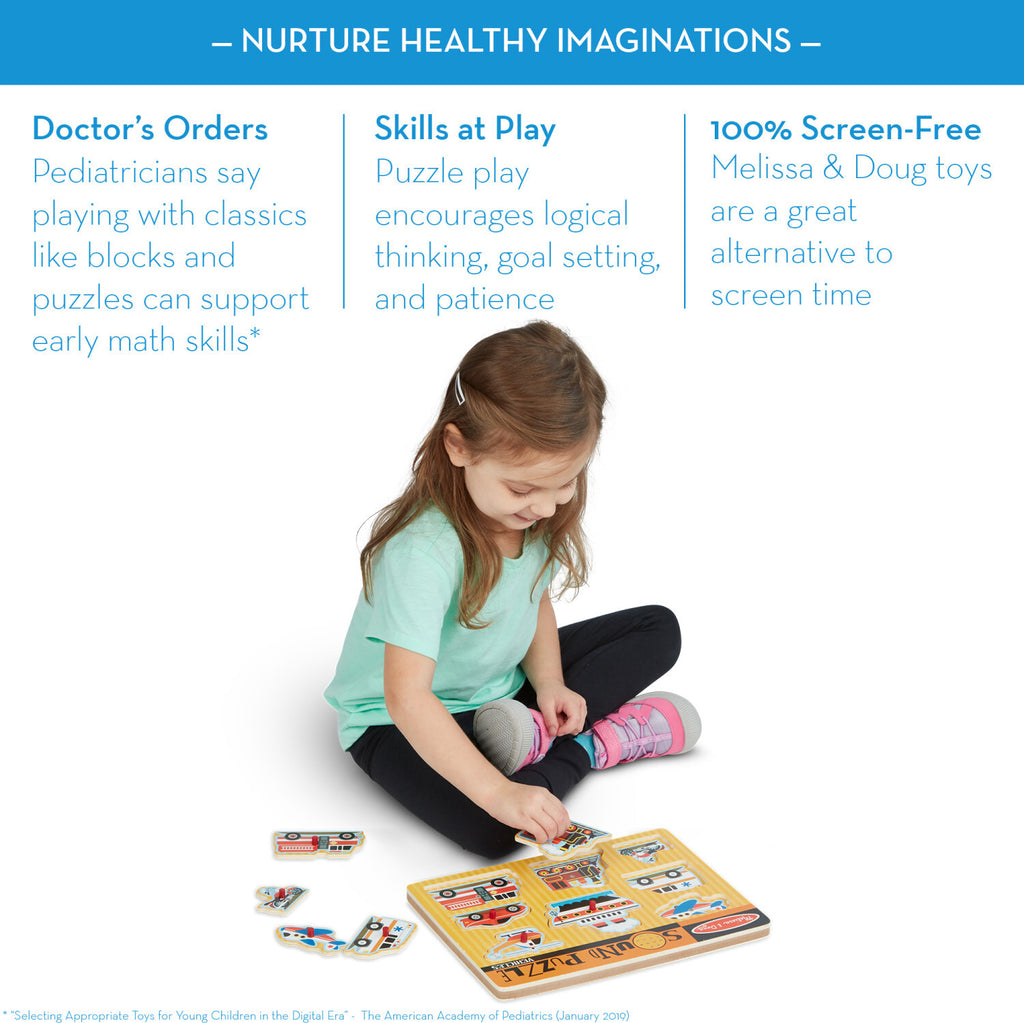 Vehicles Sound Puzzle 8 pieces with realistic vehicle sounds for each piece