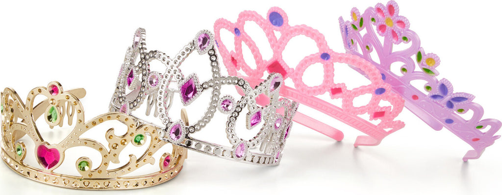 Melissa & Doug Crown Jewels Tiaras 4-pack dress up set with gold and silver crowns