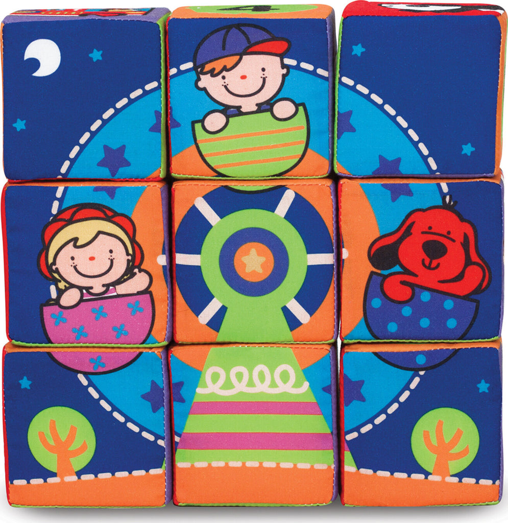 Melissa & Doug Match & Build soft fabric blocks with patterns, textures, and safe construction for babies