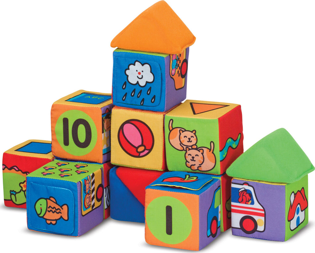 Melissa & Doug Match & Build soft fabric blocks with patterns, textures, and safe construction for babies