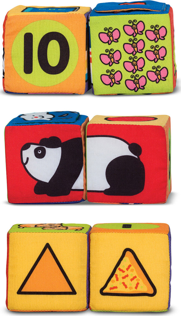 Melissa & Doug Match & Build soft fabric blocks with patterns, textures, and safe construction for babies
