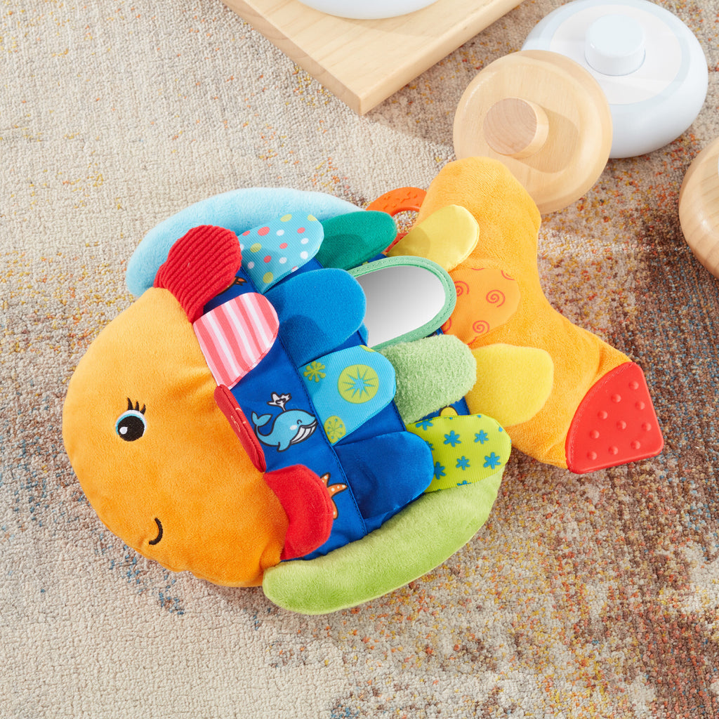 Flip Fish Baby Toy with colorful flipping action and engaging textures for infant sensory development and play