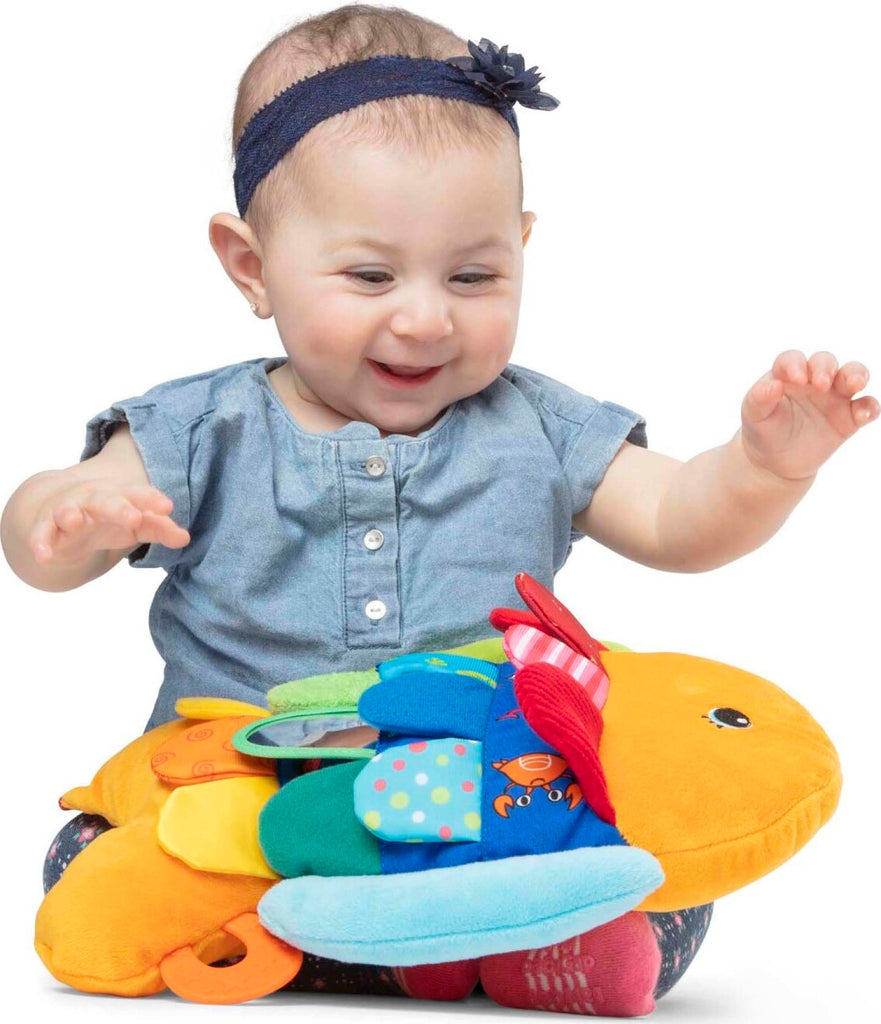 Flip Fish Baby Toy with colorful flipping action and engaging textures for infant sensory development and play