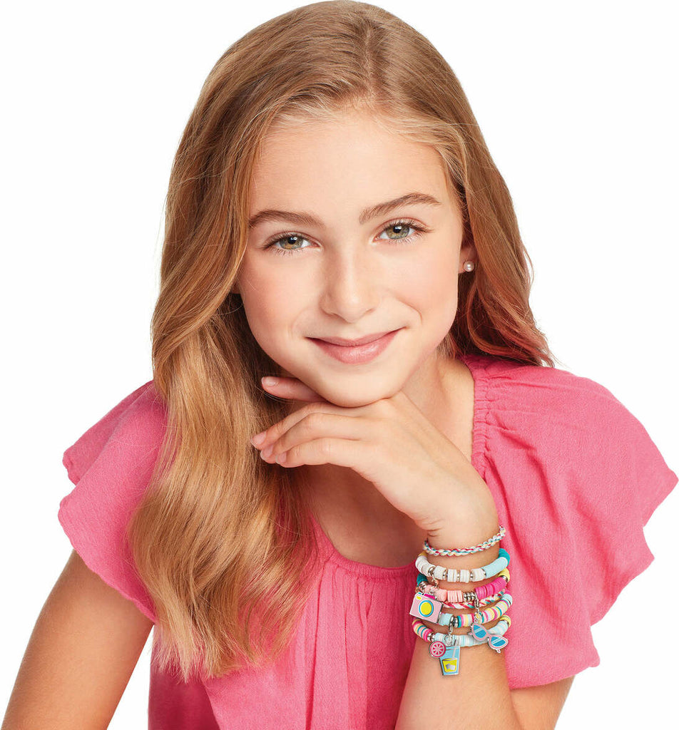 Summer Vibes Heishi Bead Bracelets kit with 528 pieces and PlayTray workstation for creating charm bracelets