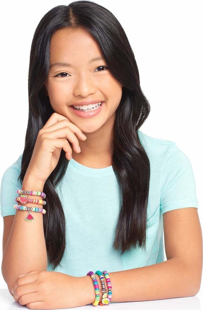 Make It Real Heishi bead kit in square storage box with colorful clay beads and jewelry making supplies