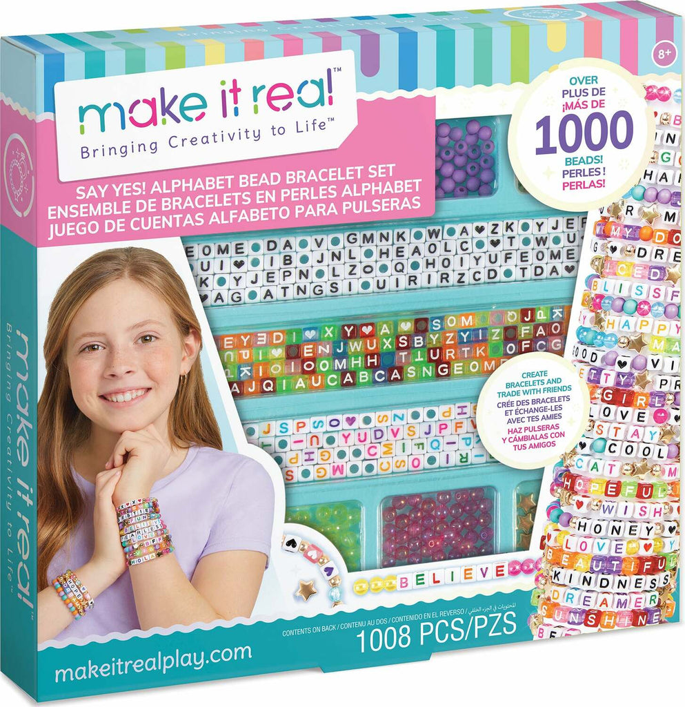 Say Yes! Alphabet Bead Bracelet Set with over 1000 letter beads for personalized message bracelets