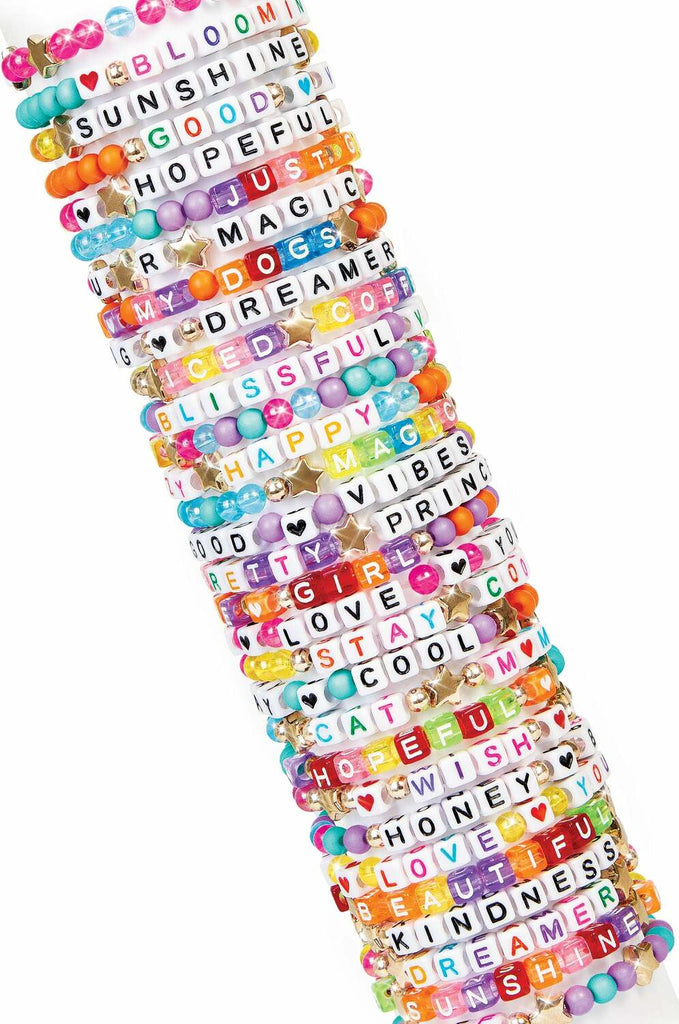 Say Yes! Alphabet Bead Bracelet Set with over 1000 letter beads for personalized message bracelets