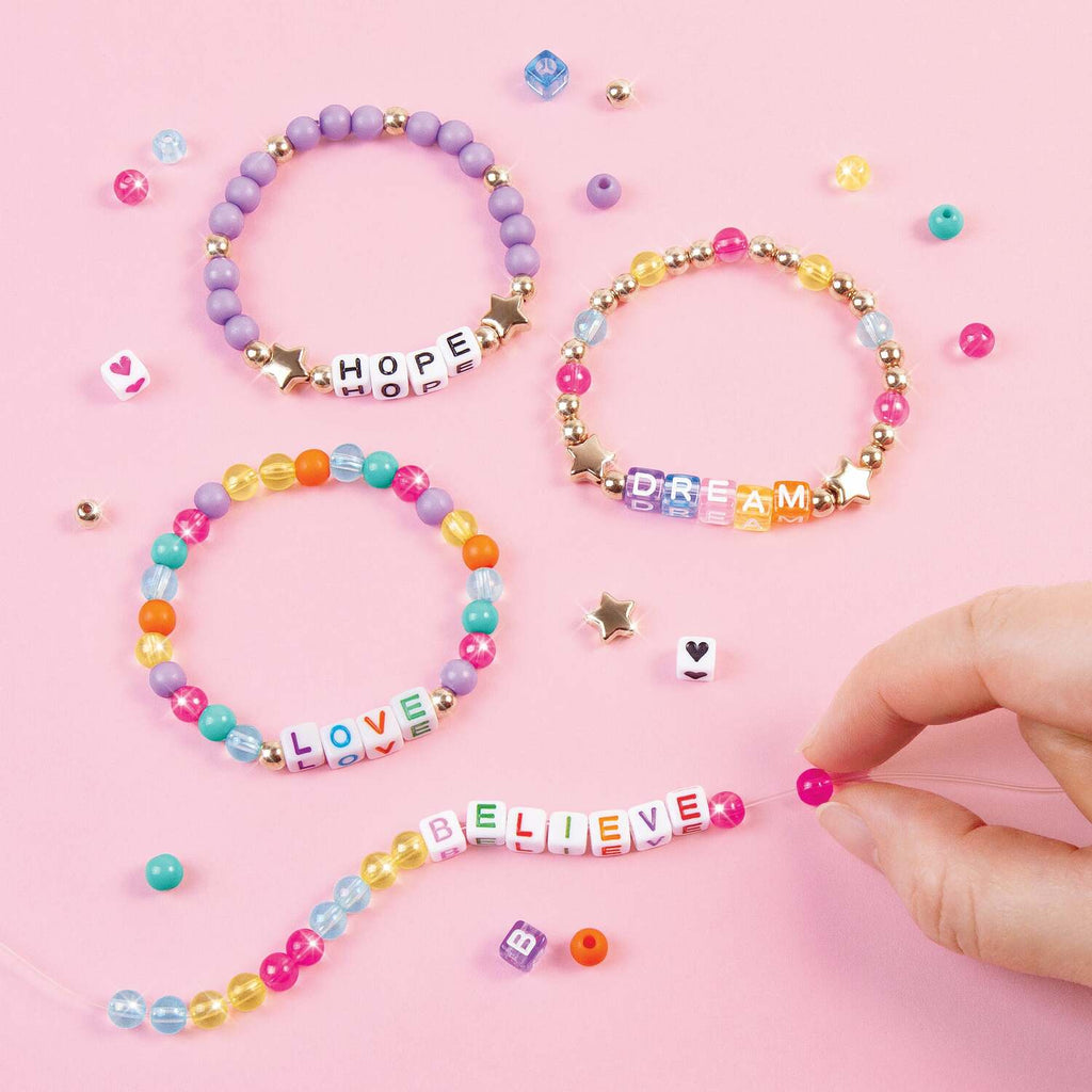 Say Yes! Alphabet Bead Bracelet Set with over 1000 letter beads for personalized message bracelets