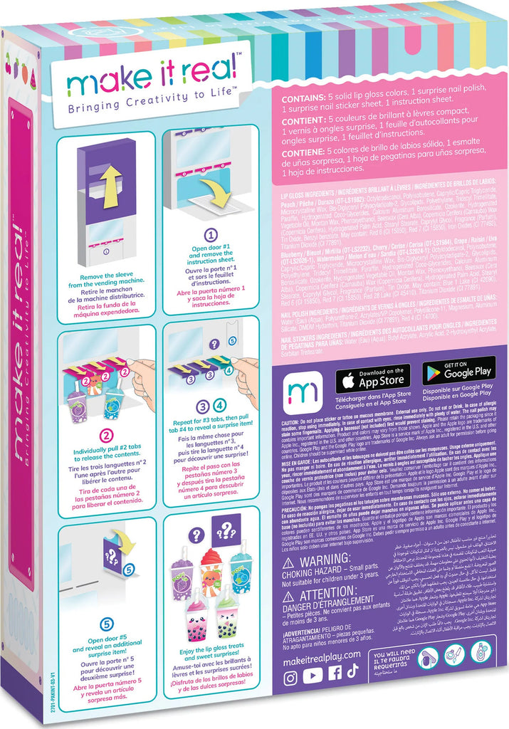 Fruity Beauty Cosmetics Vending Machine with fruit-scented lip gloss dispensers