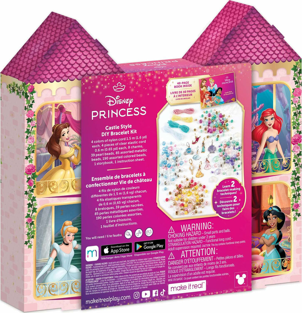 Castle Style DIY Bracelet Kit with Disney Princess charms and jewelry making supplies