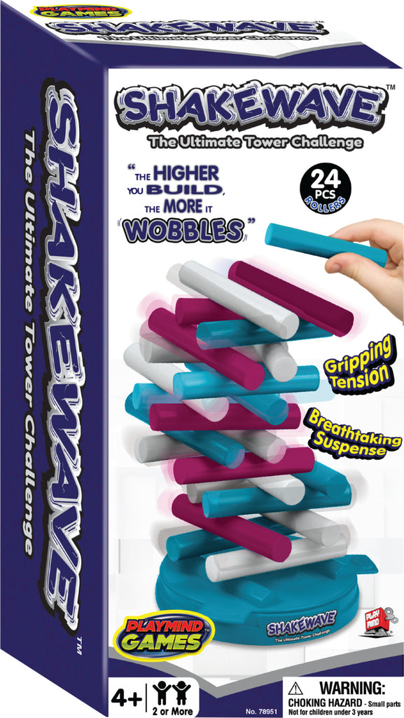 Shakewave ultimate stacking game with rollers and rotatable base by Mukikim