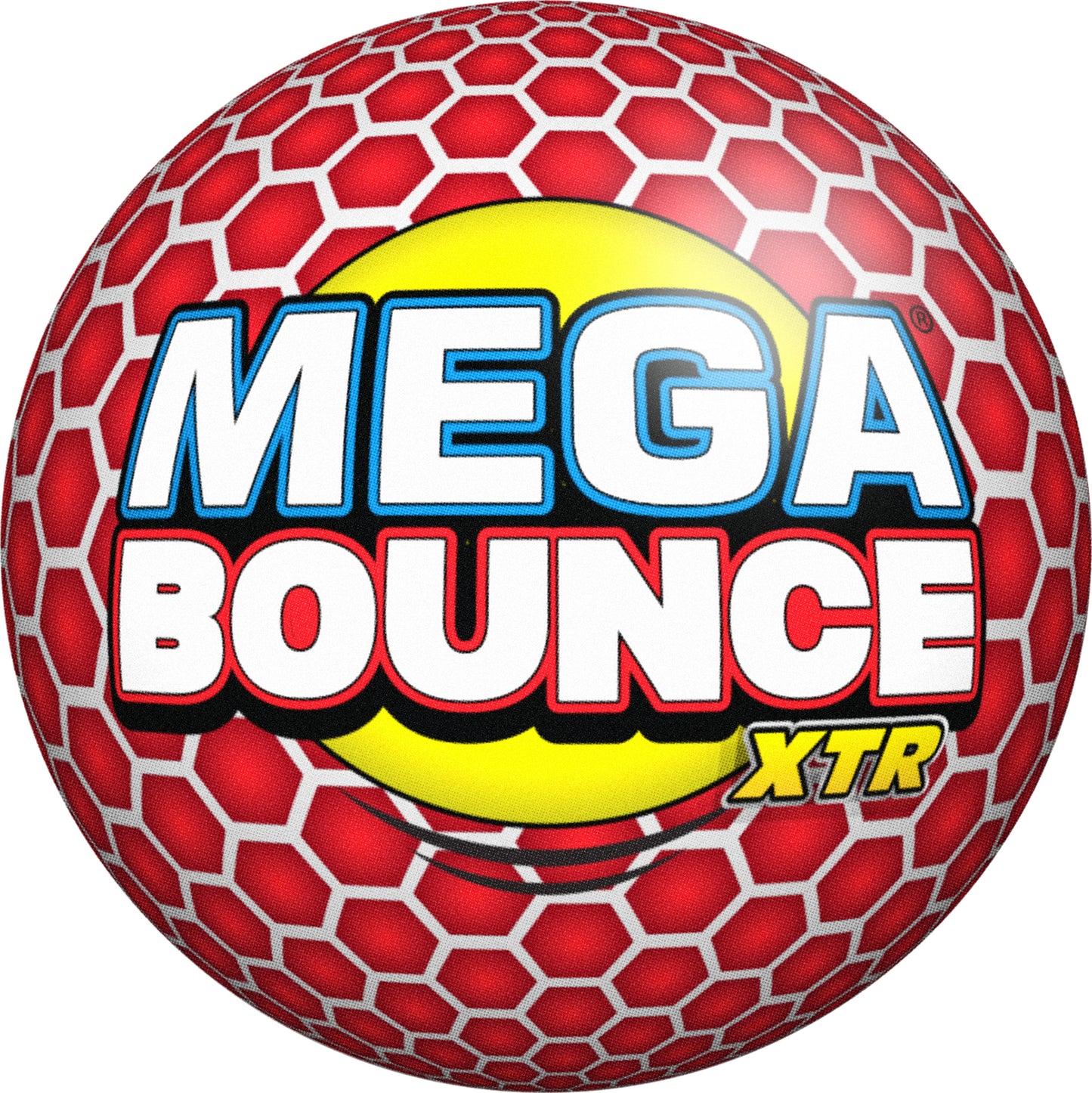 Mega Bounce XTR super high bounce ball with 85% bounce return rate available in red, blue and yellow colors