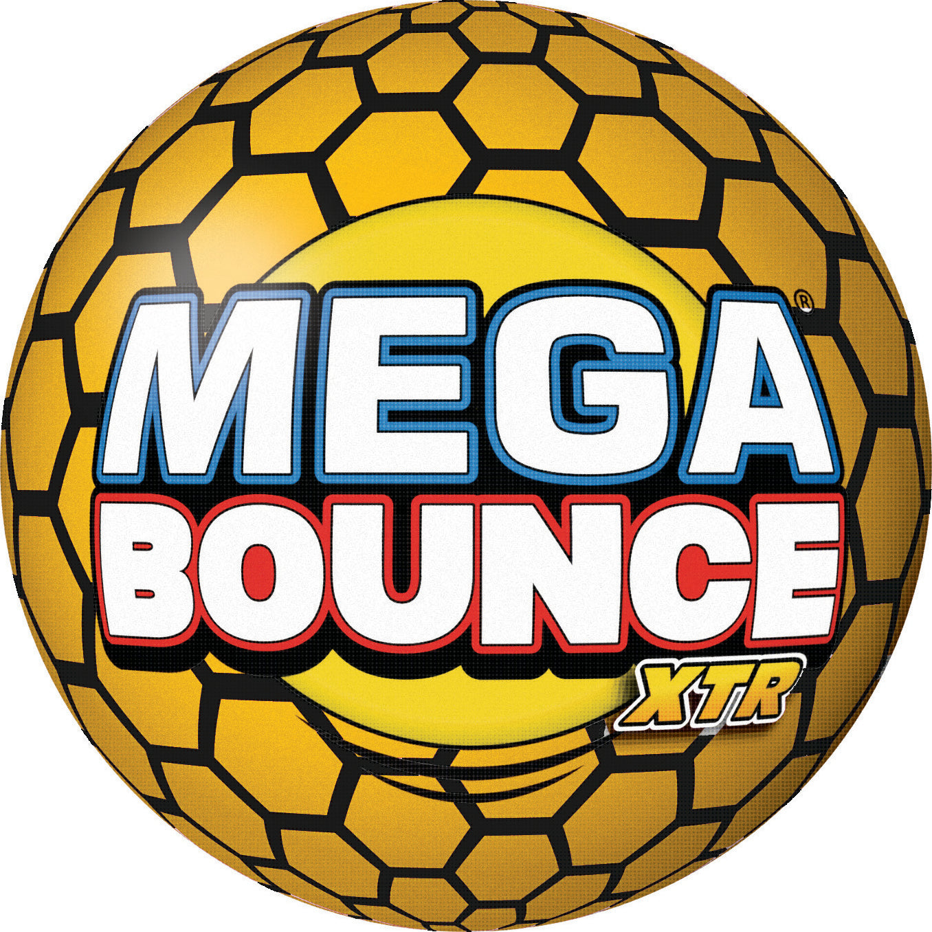Mega Bounce XTR super high bounce ball with 85% bounce return rate available in red, blue and yellow colors