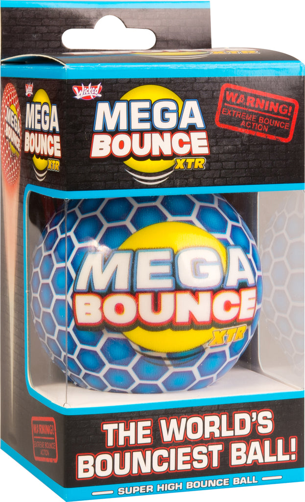 Mega Bounce XTR super high bounce ball with 85% bounce return rate available in red, blue and yellow colors
