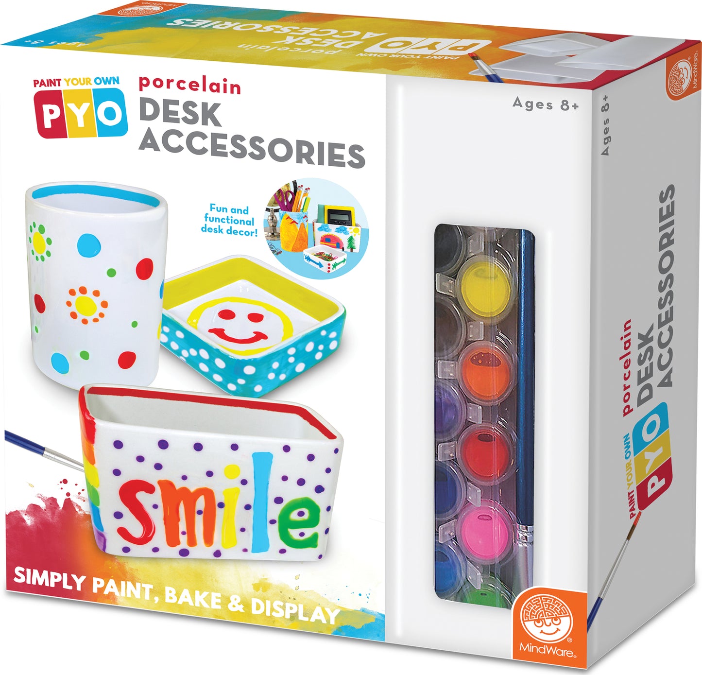 Paint Your Own Porcelain Desk Accessories kit for creating custom desk decor