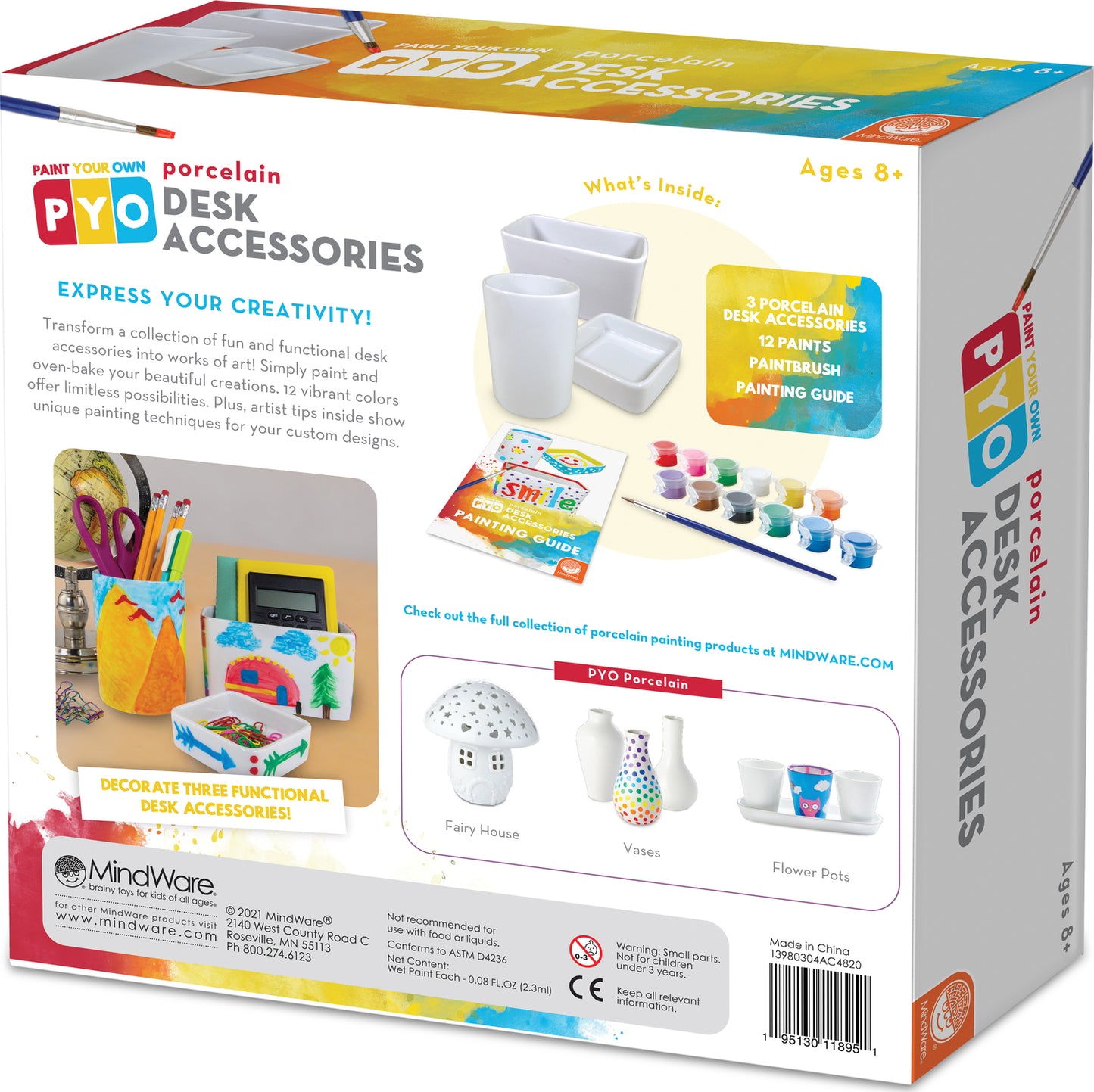 Paint Your Own Porcelain Desk Accessories kit for creating custom desk decor