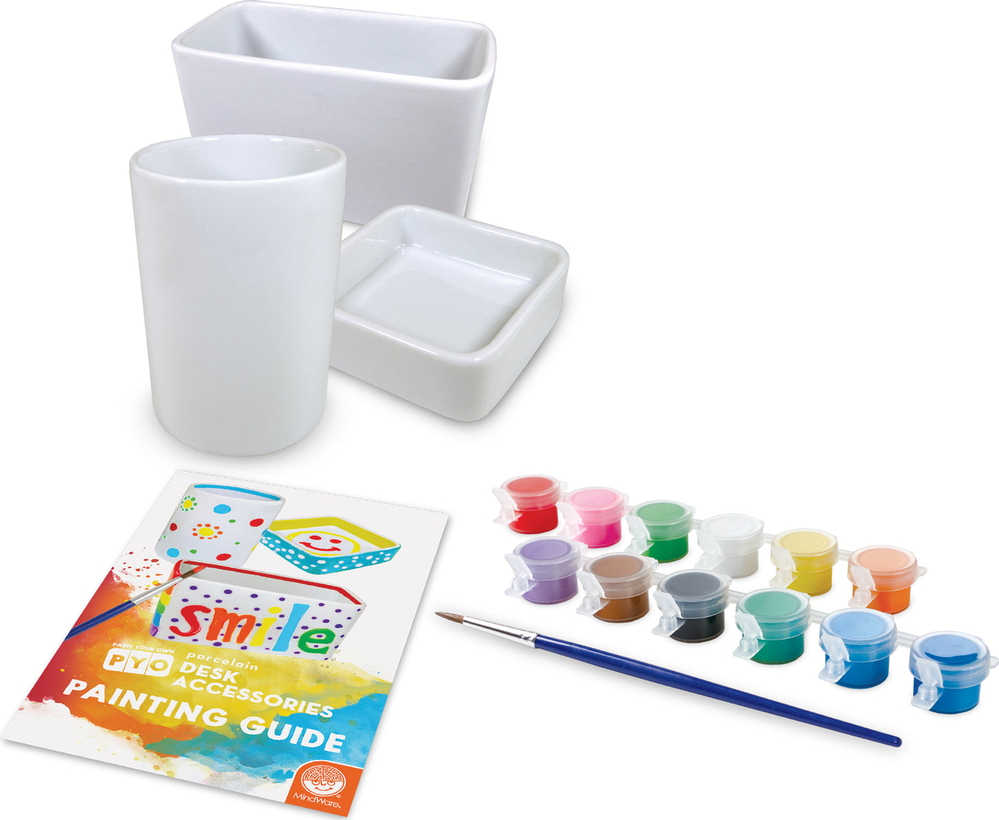 Paint Your Own Porcelain Desk Accessories kit for creating custom desk decor