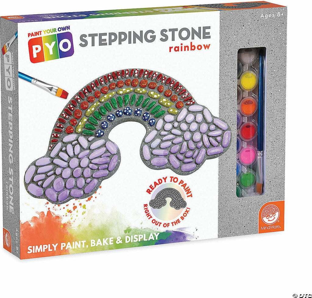 MindWare paint your own rainbow stepping stone kit with concrete stone and weather-resistant paints