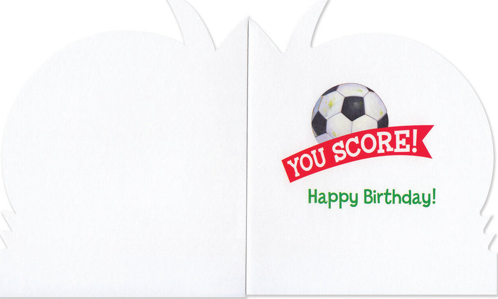 Soccer Ball Die-Cut Card with soccer ball shape for football enthusiasts