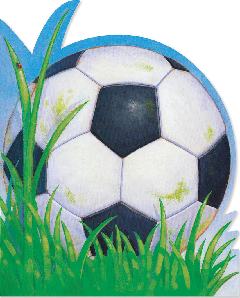 Soccer Ball Die-Cut Card with soccer ball shape for football enthusiasts