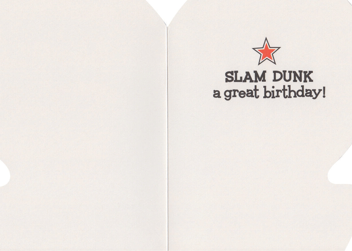 Birthday Basketball Die-Cut Card with basketball shape for sports-themed celebrations