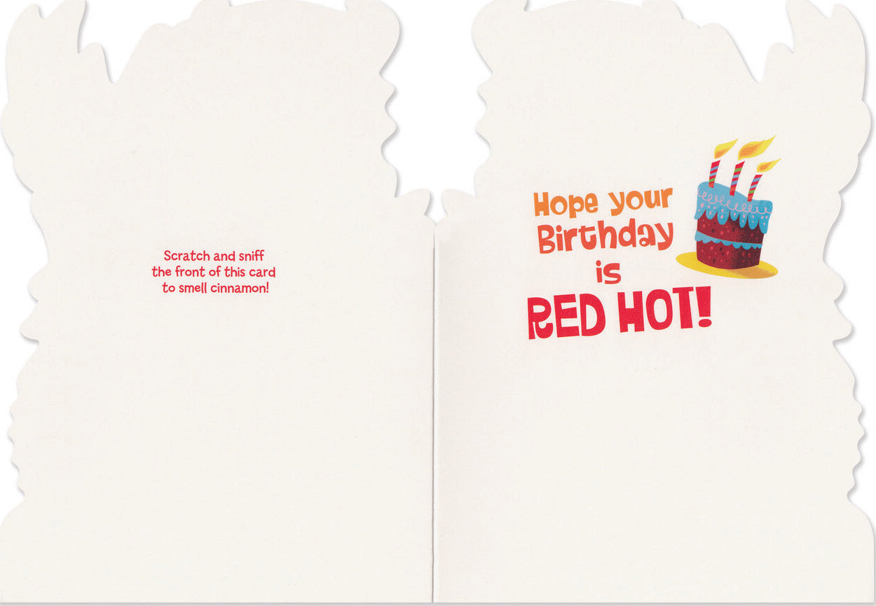 Fire Breathing Dragon Scratch & Sniff Birthday Card