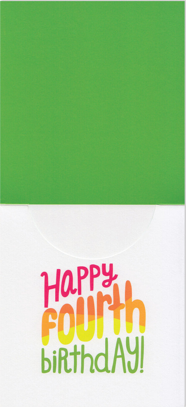 Age 4 Neon Lettering Card