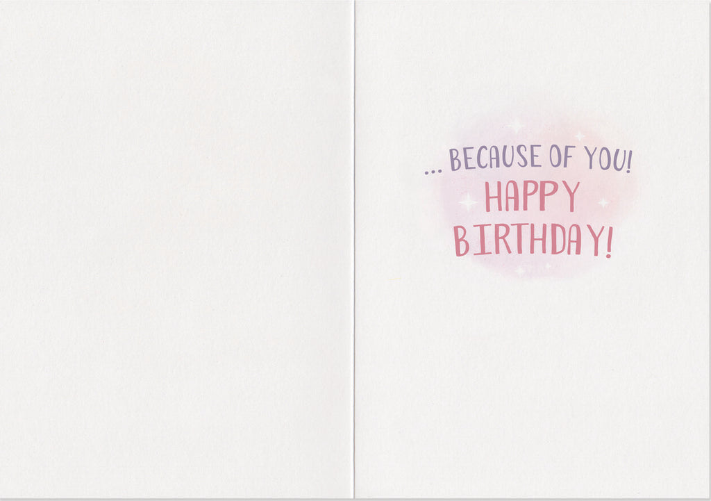 Pink Ribbon Foil Birthday Card