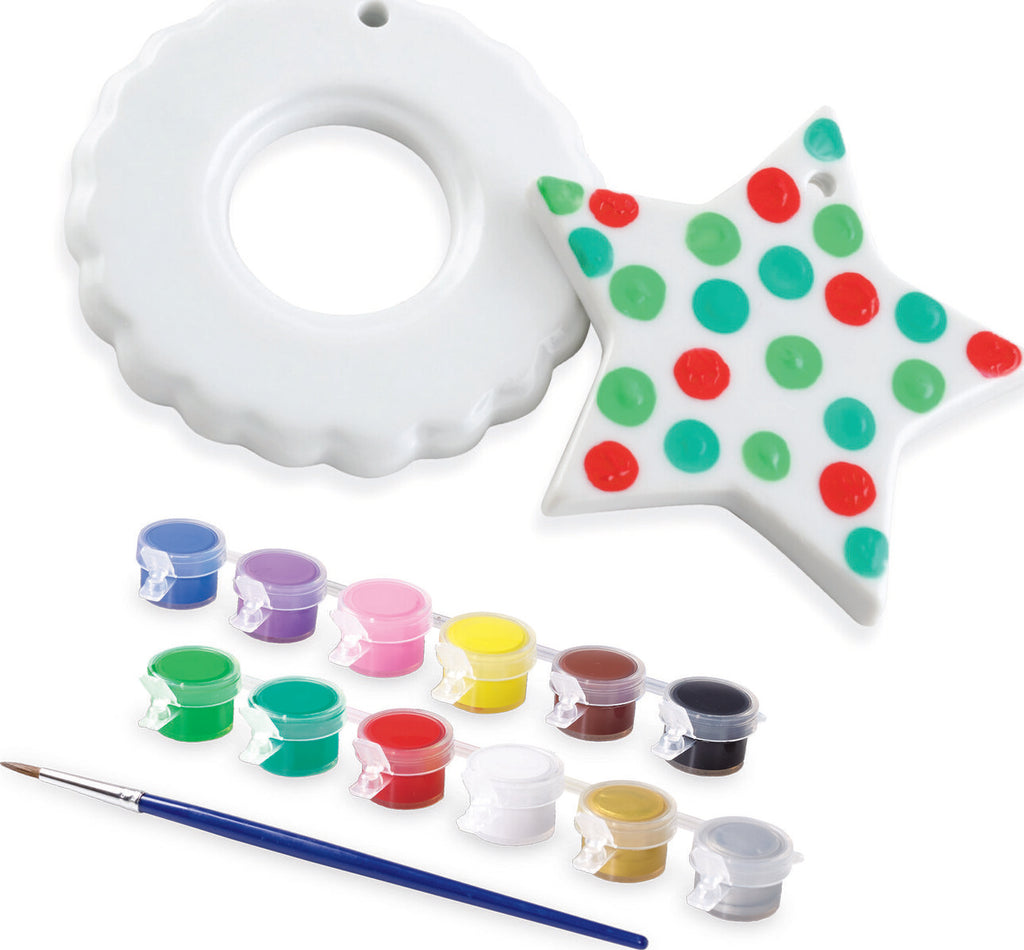 MindWare Paint Your Own Porcelain Christmas Ornaments with high-quality ornaments and paints