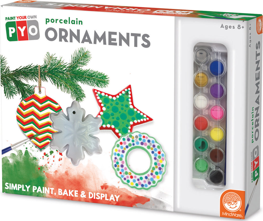 MindWare Paint Your Own Porcelain Christmas Ornaments with high-quality ornaments and paints