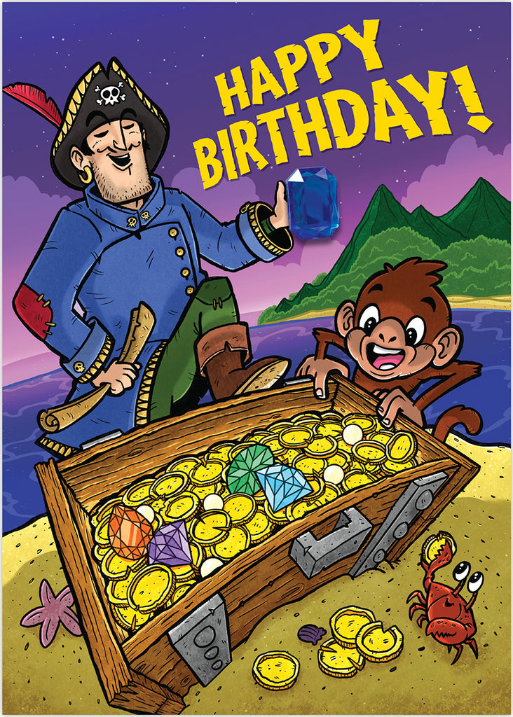 Pirate Jewel Treasure Chest Foil Card