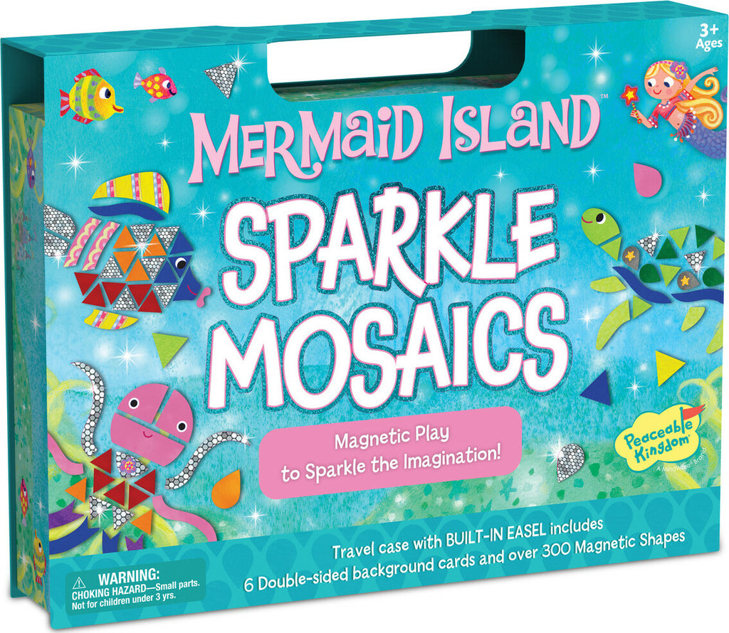 Mermaid Island sparkle mosaic craft kit with foam stickers and underwater scene templates
