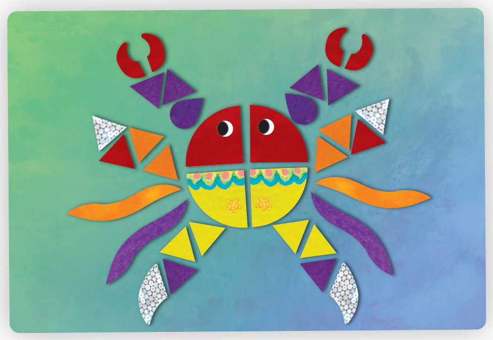 Mermaid Island sparkle mosaic craft kit with foam stickers and underwater scene templates