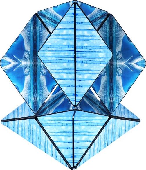 Duomoto Subzero magnetic shape shifting puzzle cube with 96 rare earth magnets that splits into two segments