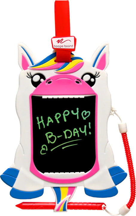 Boogie Board Sketch Pals unicorn electronic doodle board with stylus and rubber clip