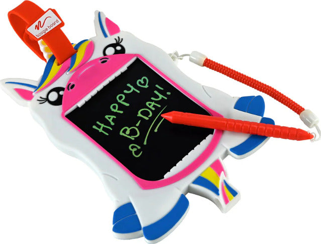 Boogie Board Sketch Pals unicorn electronic doodle board with stylus and rubber clip