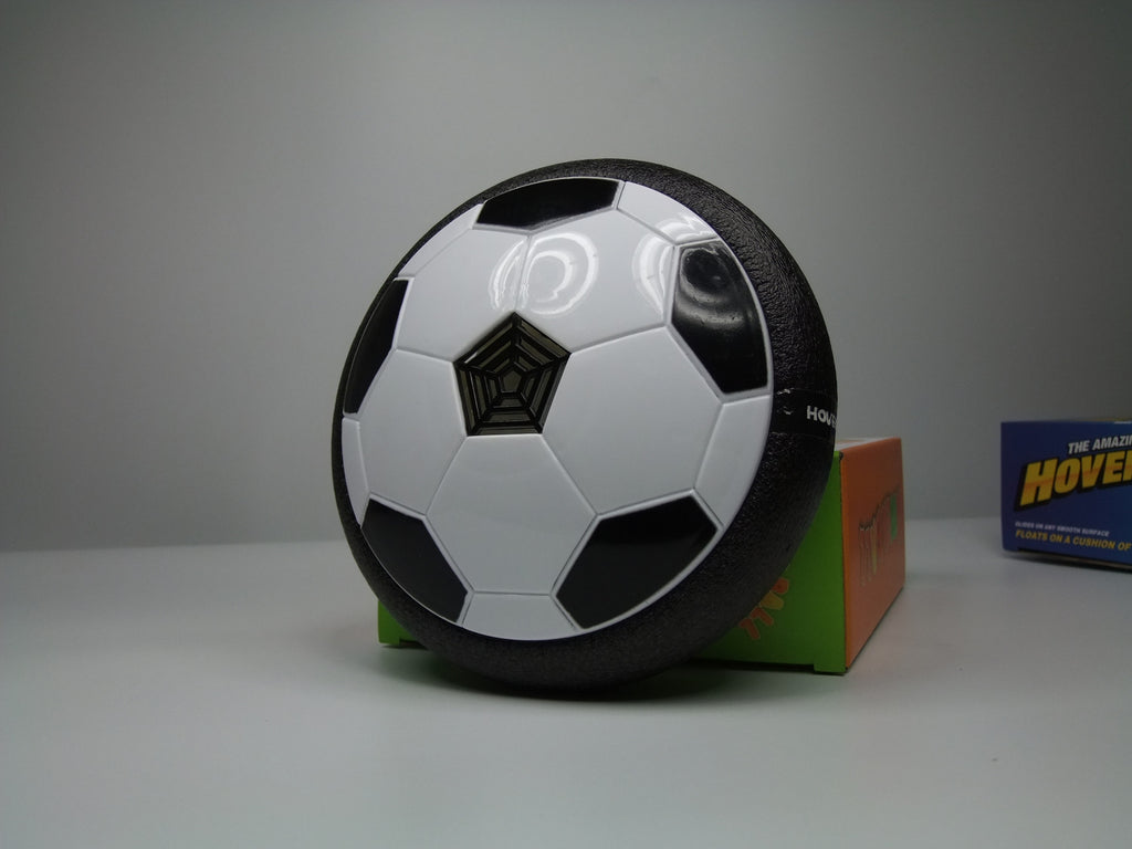 The Hovering Soccer Ball Set - LED hover ball that glides on smooth surfaces with included goals
