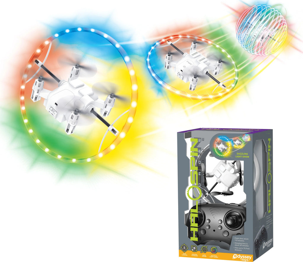 HaloSpin Drone – Light-Up Spinning Flying Toy by Odyssey Toys